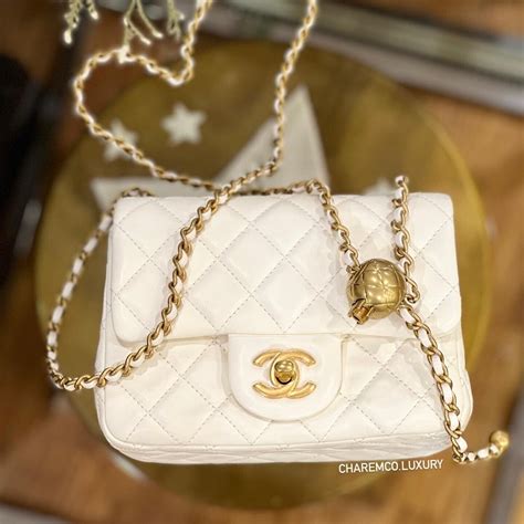 chanel mini white pearl bag|chanel clear tote bag.